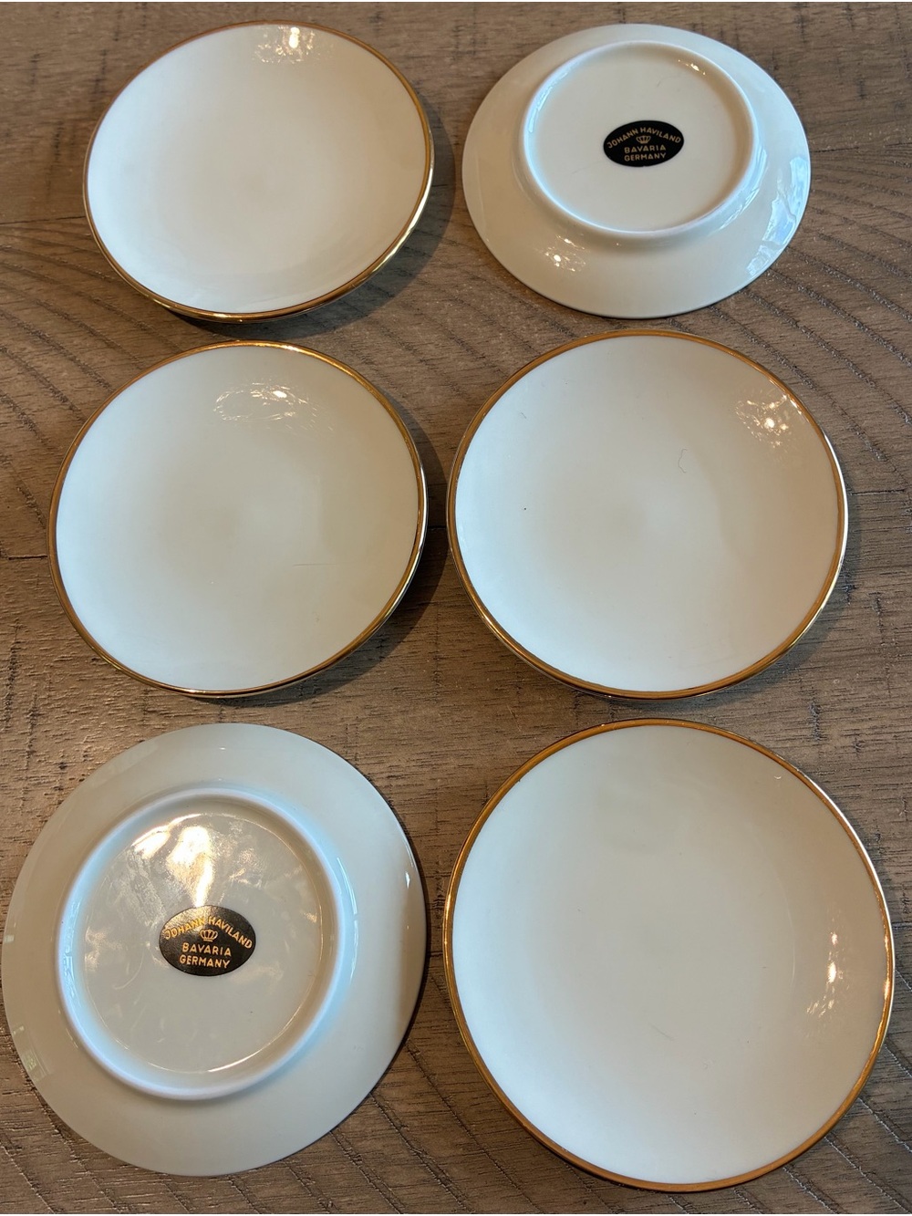 Johann Haviland Cream Small Plates Gold Rim Bavaria 3.75” Vintage (6) - Picture 5 of 8